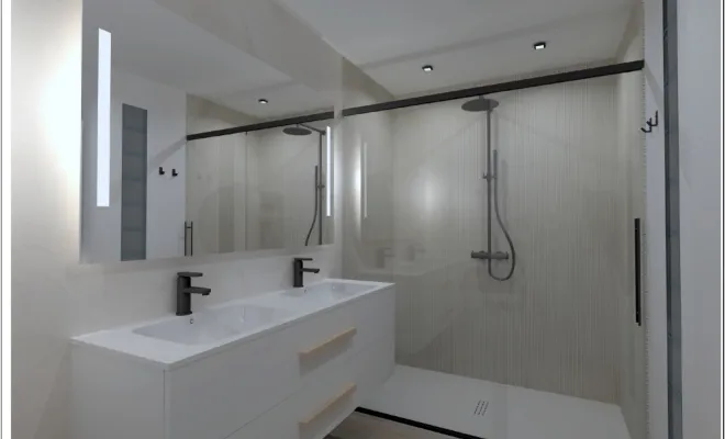 Salle de Bains sur mesure à Larmor Plage, FG Studio