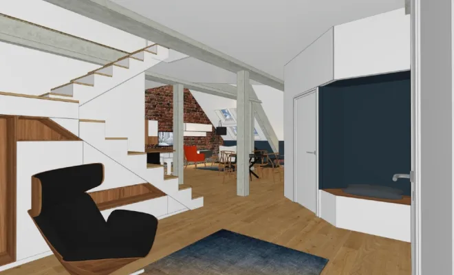 Création et aménagement Entrée Loft à Lorient, FG Studio