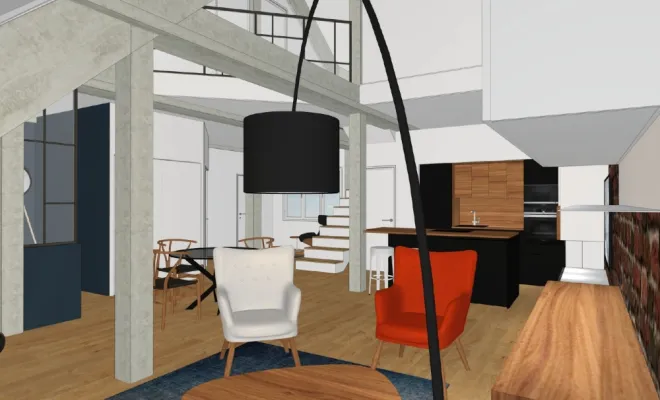 Création et aménagement Salon/Séjour Loft à Lorient, FG Studio