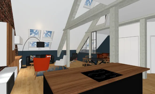 Création et aménagement Salon/Séjour Loft à Lorient, FG Studio